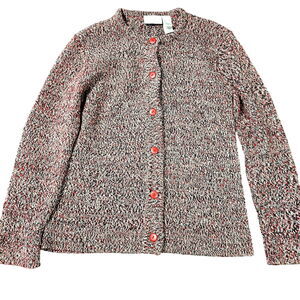 Liz Claiborne Womens Sweater Multi-Color Size Small Cotton Blend Button-up